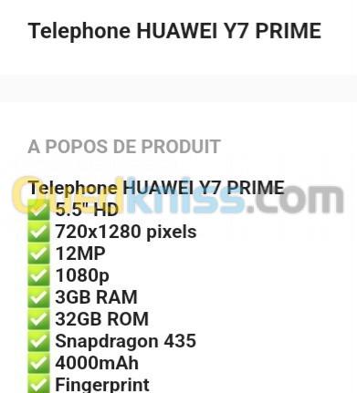 HAWAÏ Y7PRIME