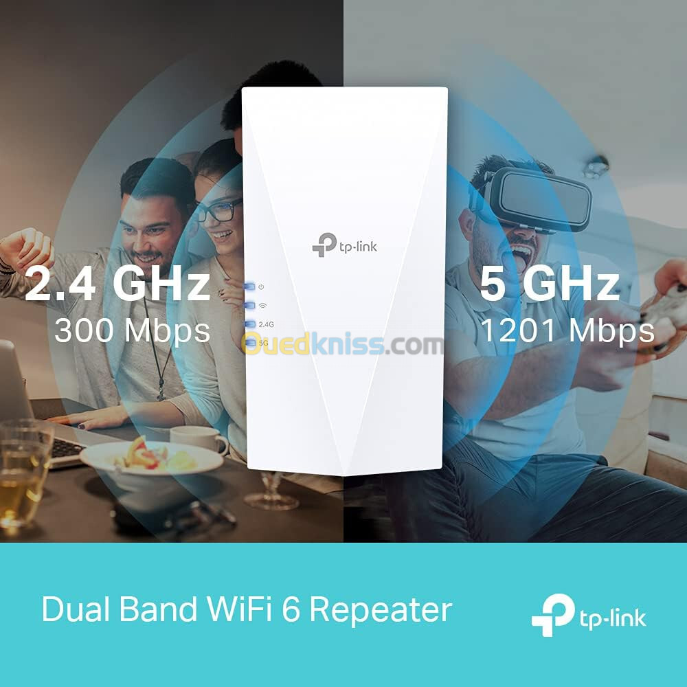 Répéteur WiFi 6 Amplificateur TP-Link RE500X Bi-Bande AX1500 Gigabit