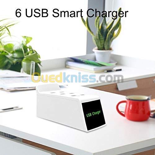 Station de charge Chargeur 6 USB Fast Charge 3A QC3.0