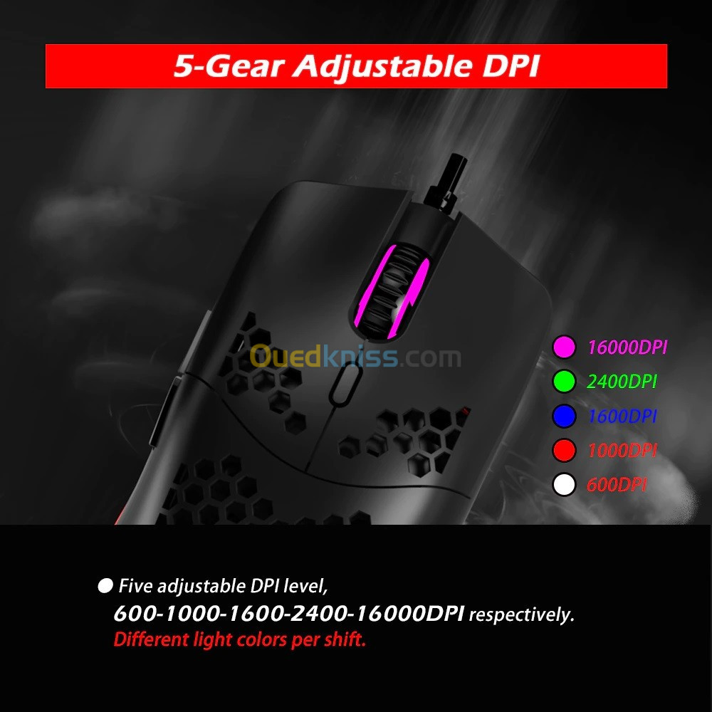 Souris Gaming Filaire USB Zelotes C-7 16000DPI RGB