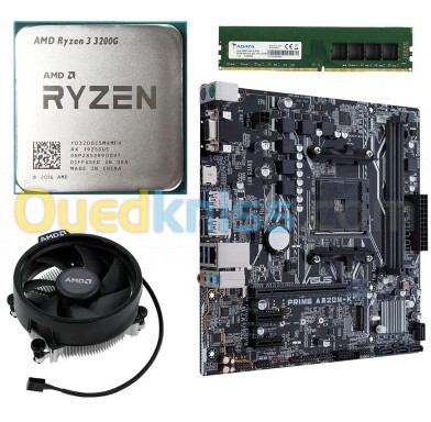 kit upgrade Ryzen 3 3200g +Asus A320M-k +8gb ram 2666mhz sans boite