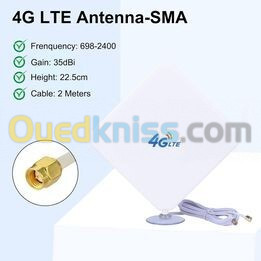 ANTENNE 4G DUAL SMA(M) / LTE 35DBI/ AVEC 2 CABLE BLANC (C340) REF: 2738 