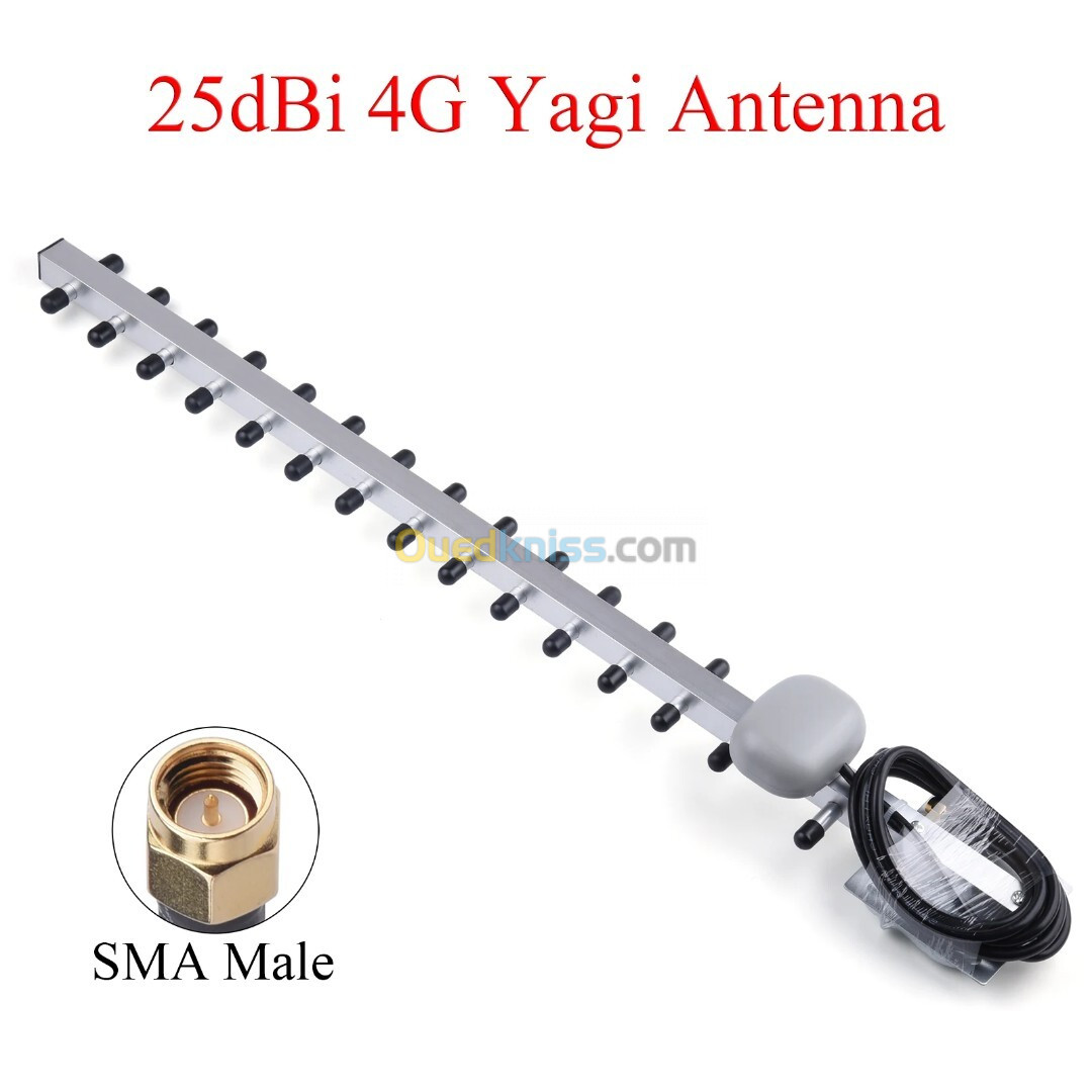 ANTENNE EXTERIEURE 4G , 25DBI , 791-2690MHZ 01FICHE SMA (M) (C338) REF: 2453