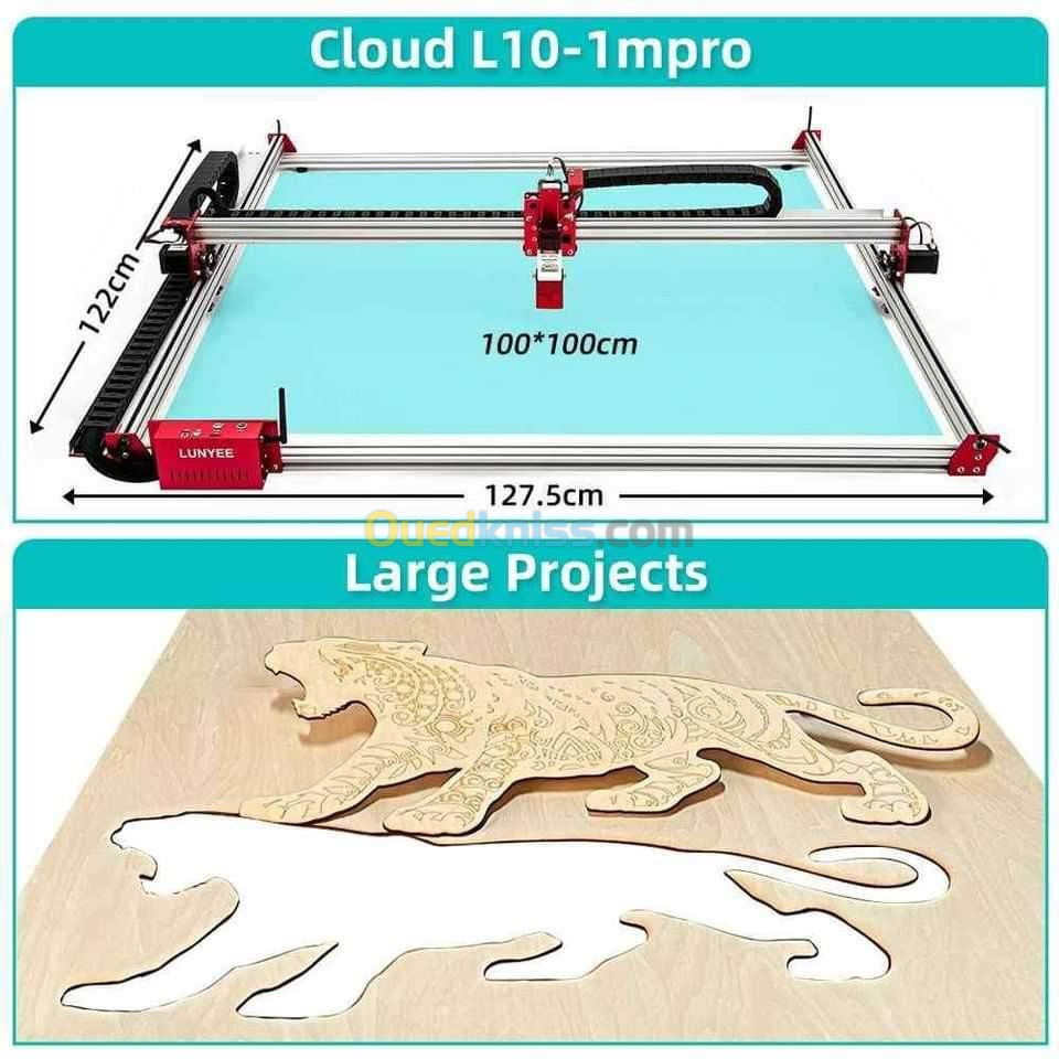 LUNYEE Laser 80W /CNC 2 en 1 100x100cm+compresseur