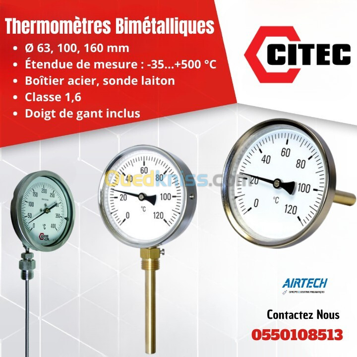 MANOMETRE DE PRESSION - SONDE DE TEMPERATURE - TRANSMITTEUR DE PRESSION - THERMOMETRE - CITEC