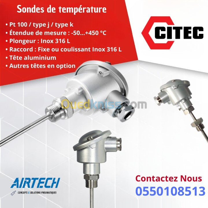 MANOMETRE DE PRESSION - SONDE DE TEMPERATURE - TRANSMITTEUR DE PRESSION - THERMOMETRE - CITEC