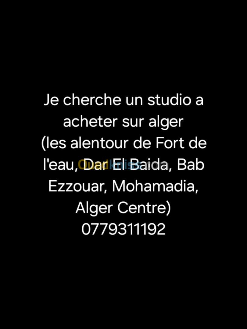 Cherche achat Studio Alger Alger centre