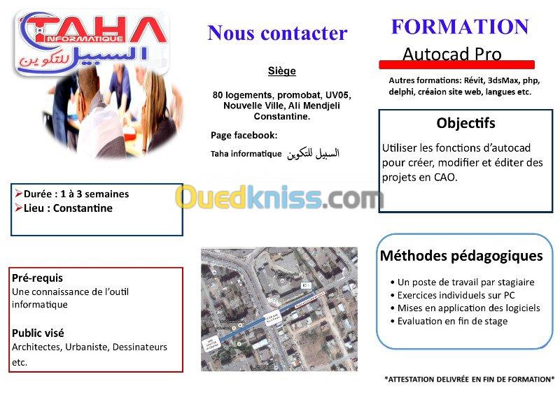 langues informatique autocad revit 