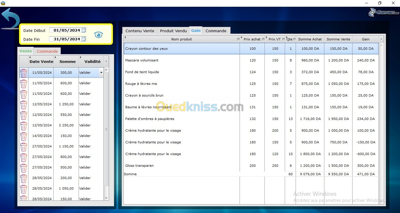 Logiciel point de vente et gestion de stock