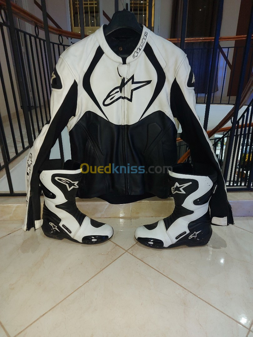 Veste moto Alpinestars et bottes 