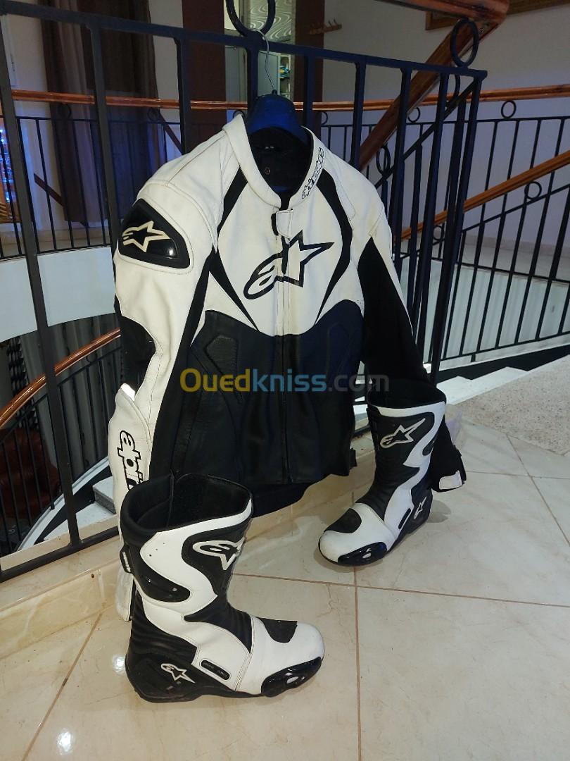 Veste moto Alpinestars et bottes 