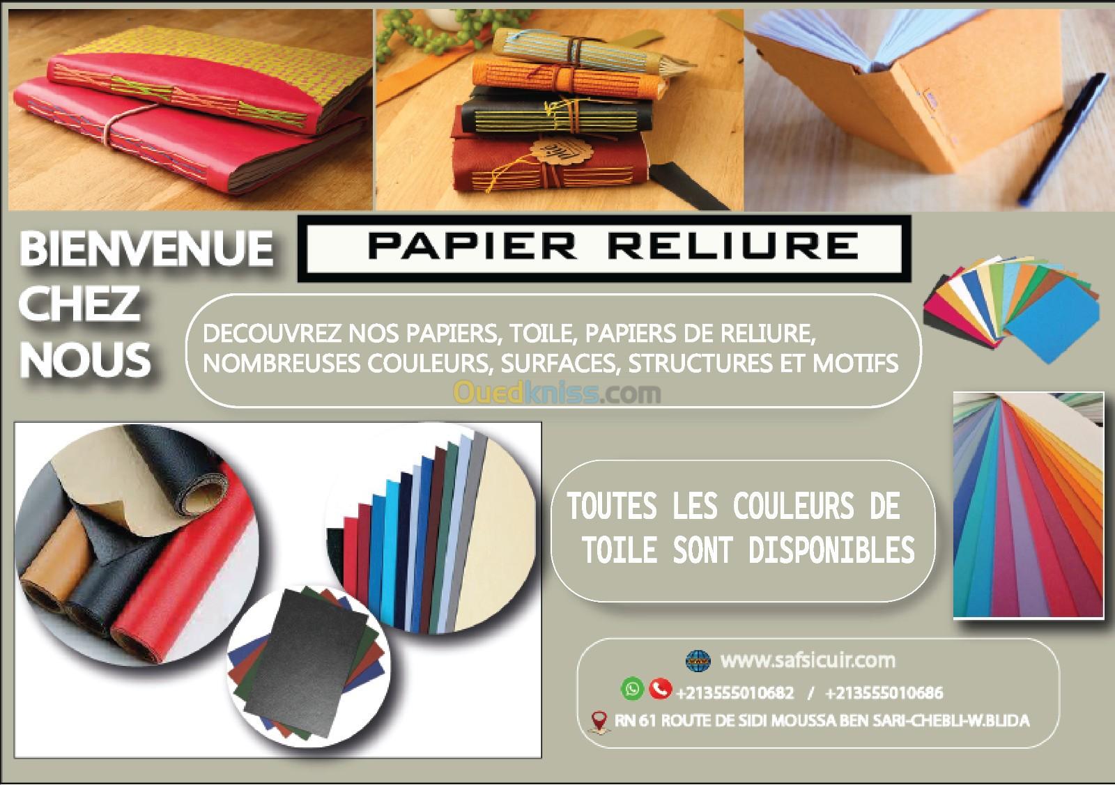 papier reliure et toile