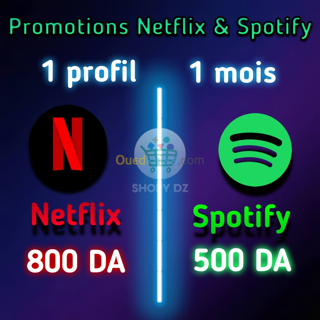 Promotion abonnement Netflix et Spotify