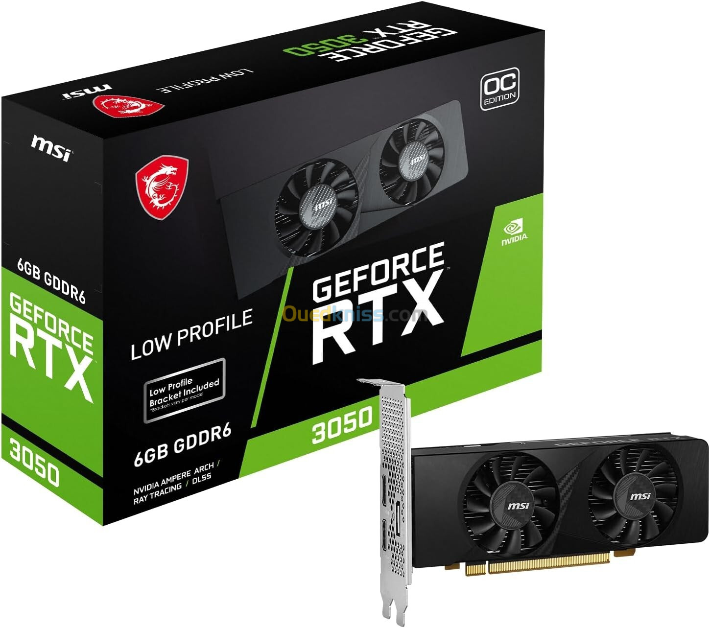 CARTE GRAPHIQUE NVIDIA 6 GO GDDR6 MSI GEFORCE RTX 3050 LP 6G OC