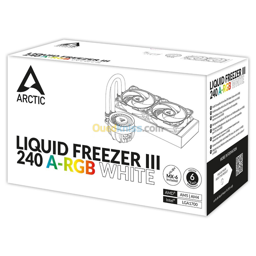 KIT DE WATERCOOLING ARCTIC LIQUID FREEZER III 240 A-RGB (BLANC)