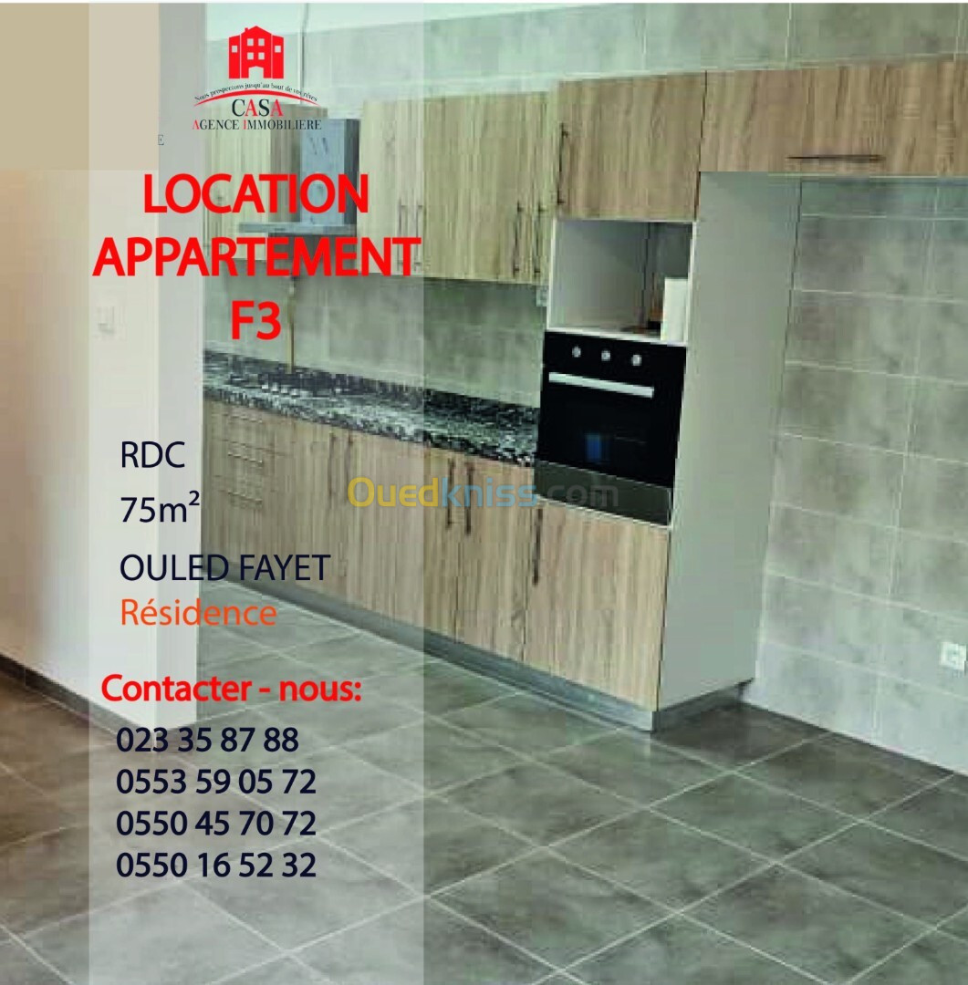 Location Appartement F3 Alger Ouled fayet