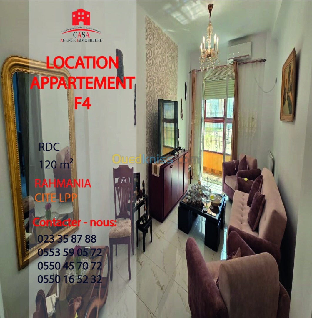 Location Appartement F4 Alger Rahmania