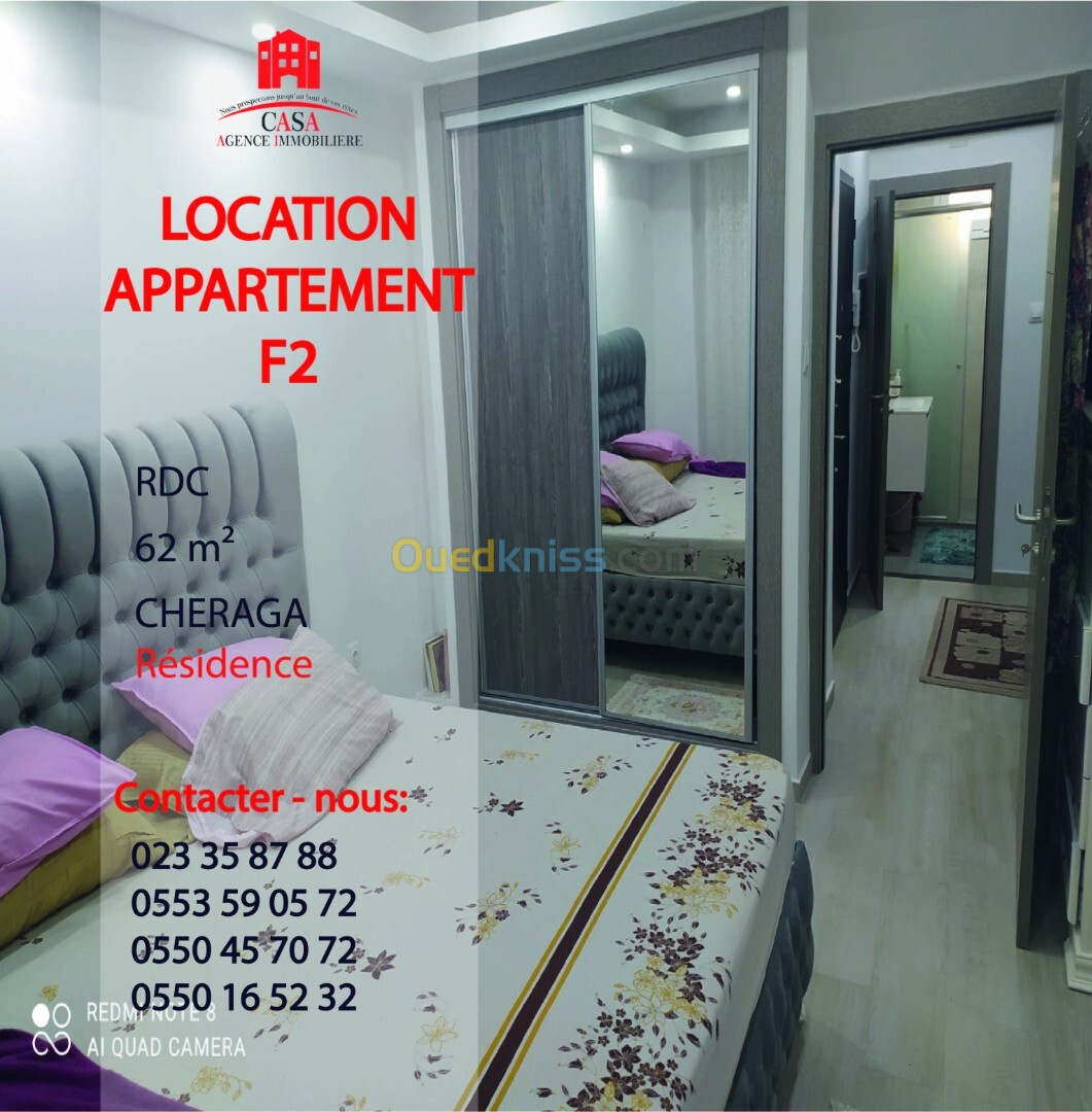 Location Appartement F2 Alger Cheraga