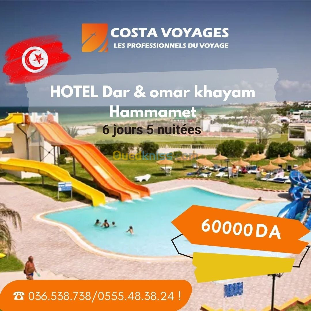 Voyages Organisés Hotel Dar & omar khayam hammamet