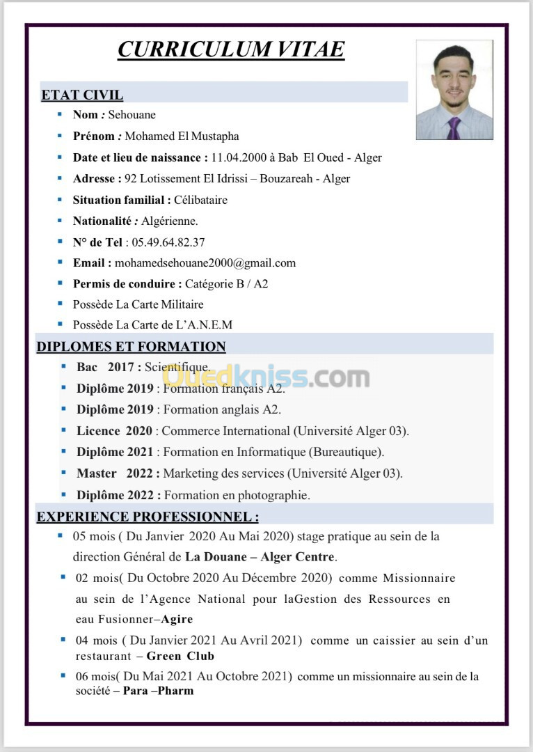 cadre administratif et missionnaire 