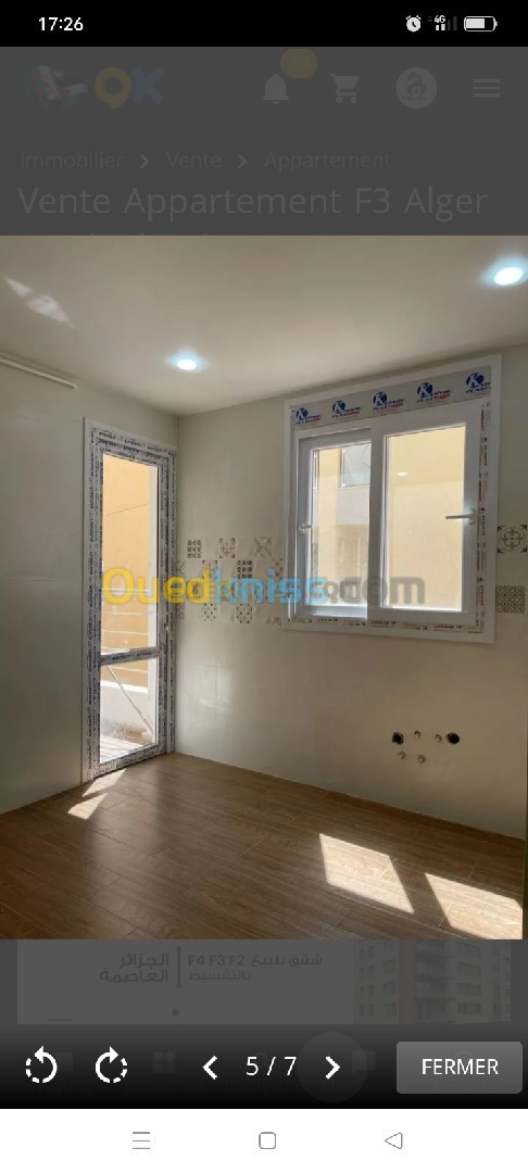 Vente Appartement F3 Alger Bordj el kiffan