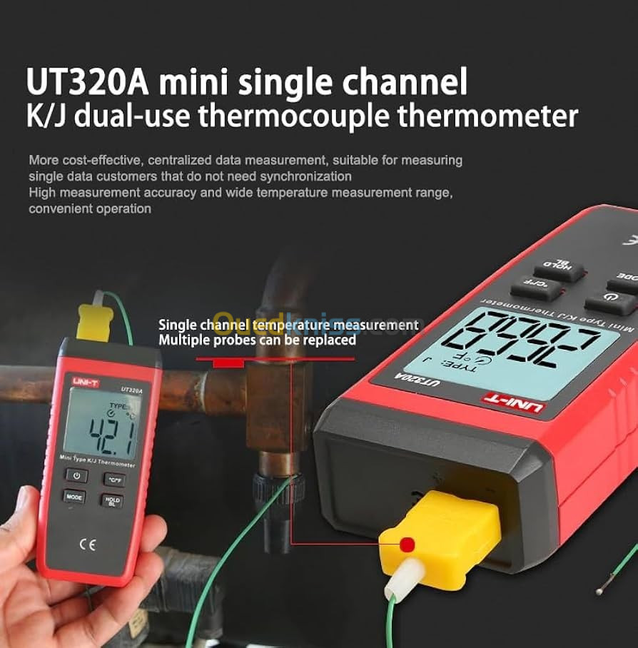 UNI-T UT320A thermomètre thermocouple Digital -50C  à 1200 C Testeur Haute Température