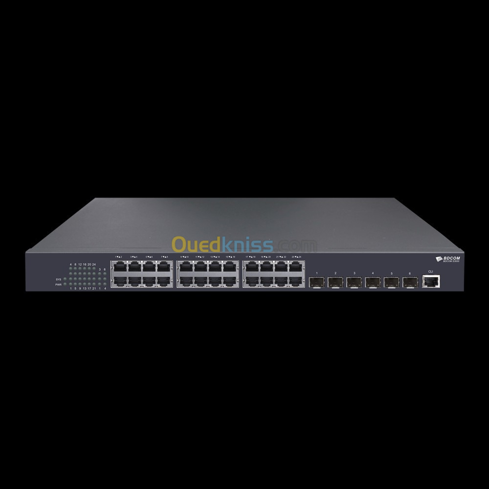 Switch niveau 3 BDCOM S3930 24 ports Gigabit Eth 6 ports SFP