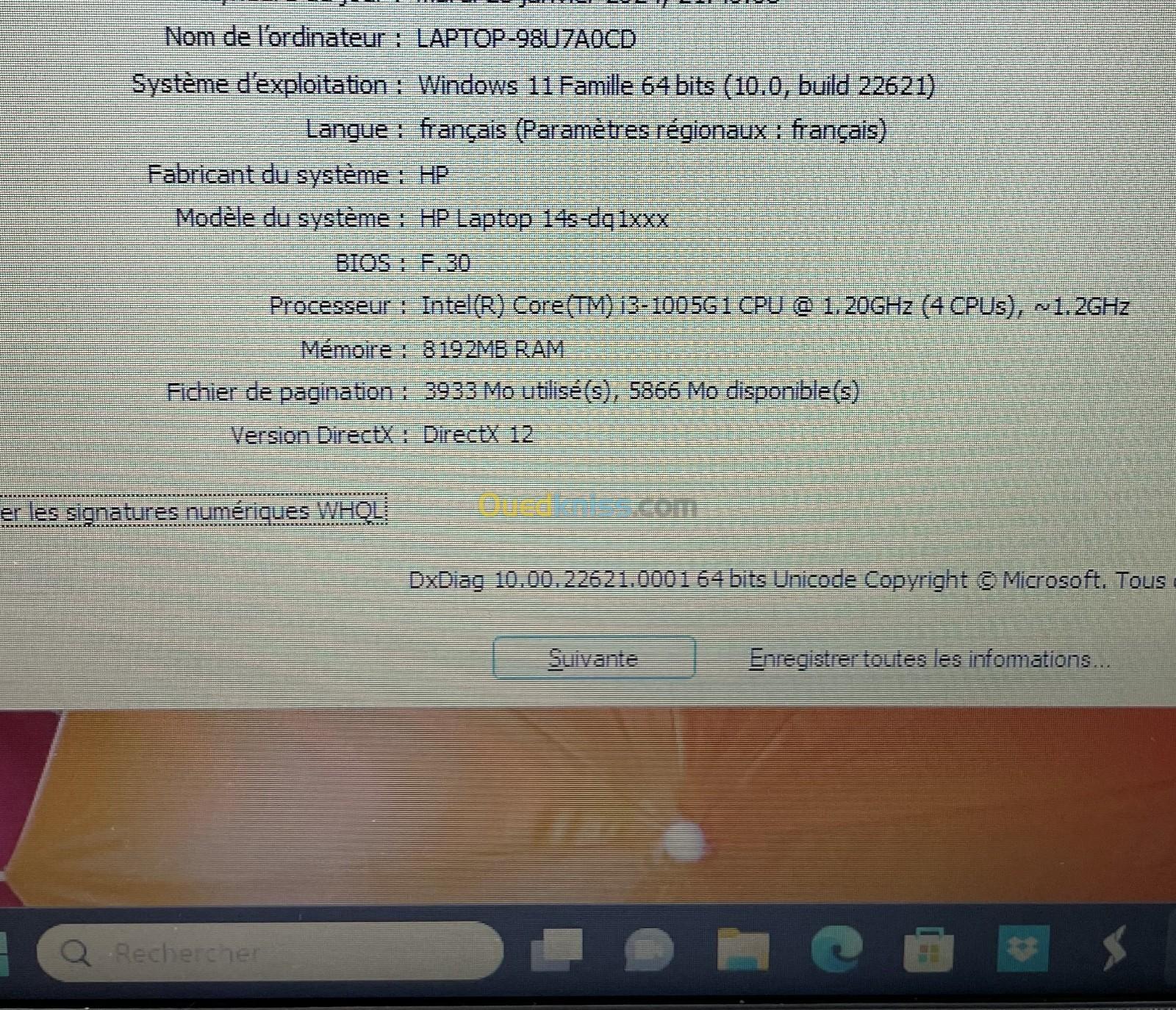 HP Notebook 14s-dq1009nf | i3 10eme 1005G1 8Go 256Go SSD 14" HD