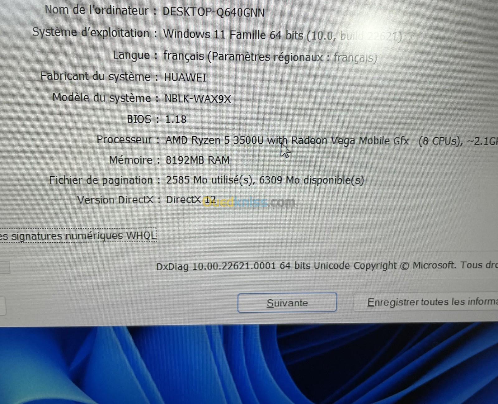 Huawei MateBook D14 | Ryzen 5 3500U 8Go 512Go SSD