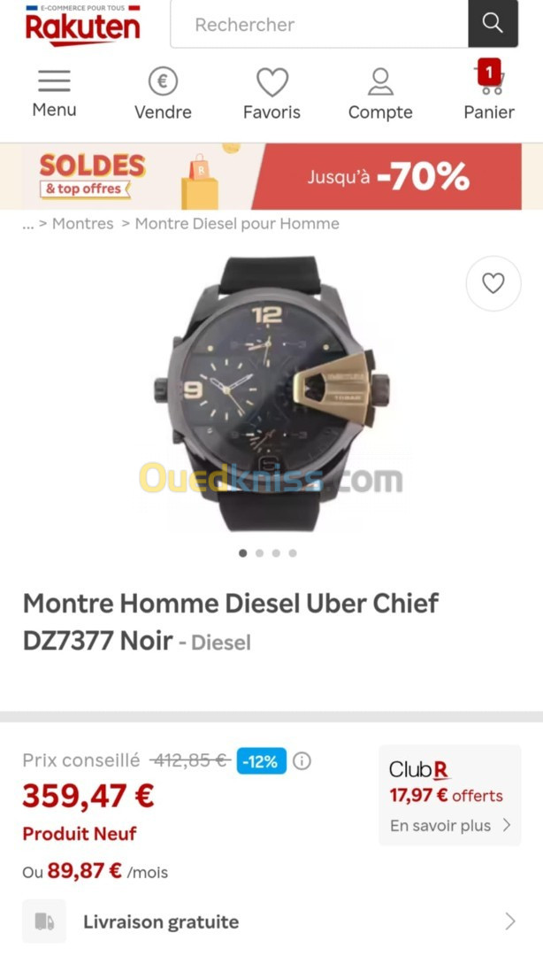 Diesel ( GOLD ET NOIR ) 