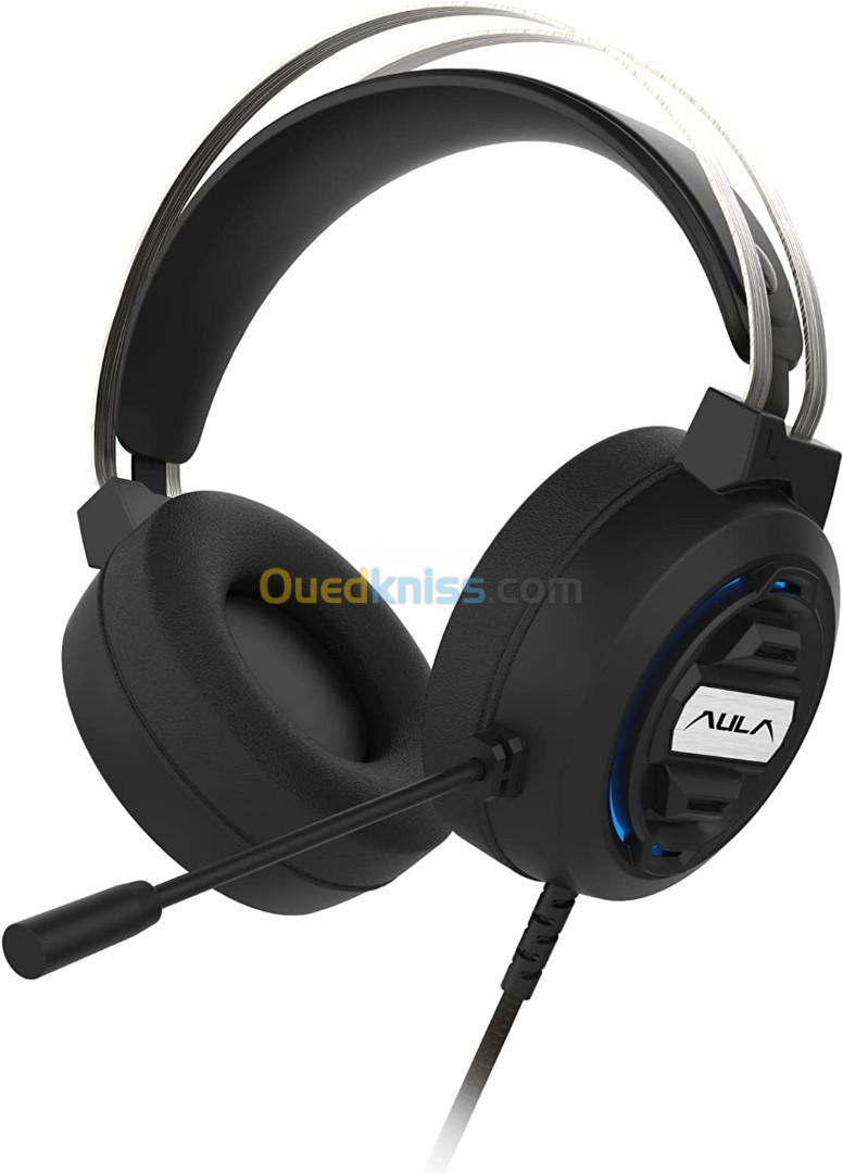 AULA Casque Gaming filaires S603 avec Microphone pour PC, PS4,