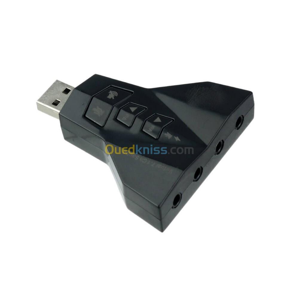 Adaptateur Carte Son USB 2.0 Virtual 7.1CH Sound 4CH Double Stereo & Double Mic