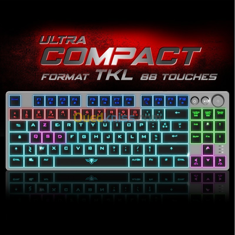 Clavier Gamer Sans Fil RGB - Clavier TKL Compact 65% - Touches