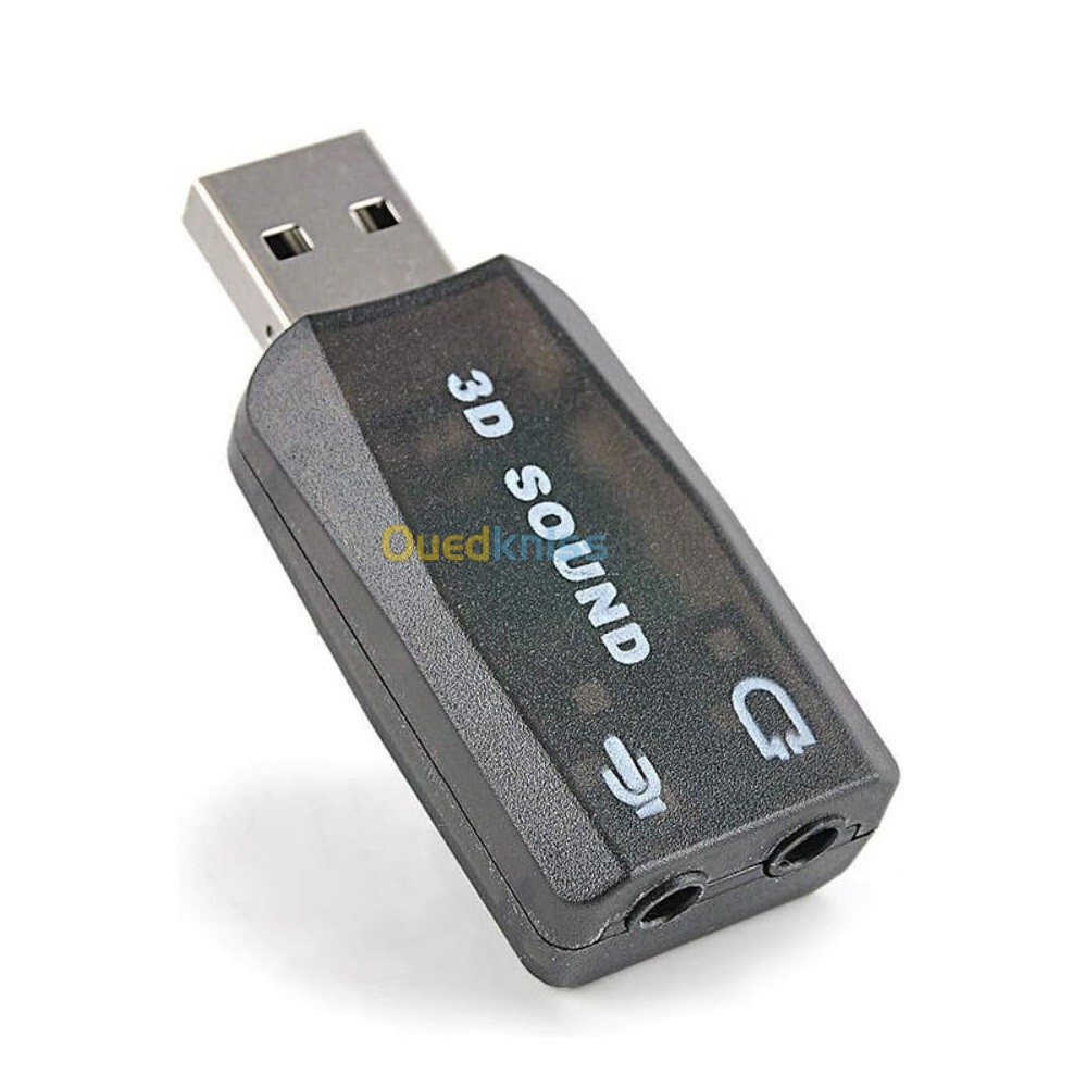 Adaptateur Carte Son USB 3D Sound AC-3 & Virtual 5.1 Stéréo et MIC 