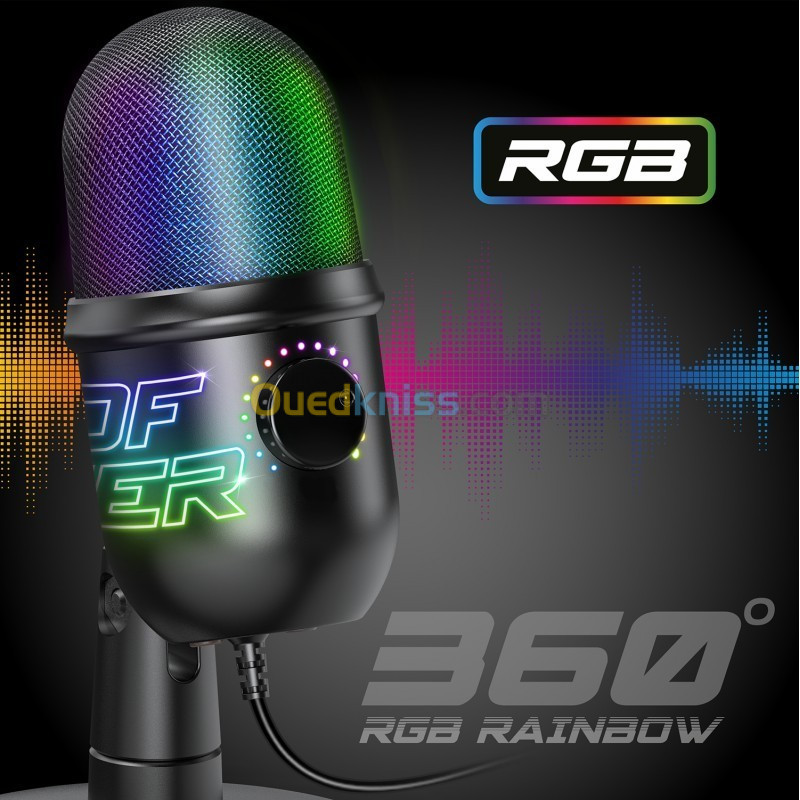 Microphone USB à Directivité Cardioïde - Rétroéclairage RGB - EKO400 Spirit Of Gamer