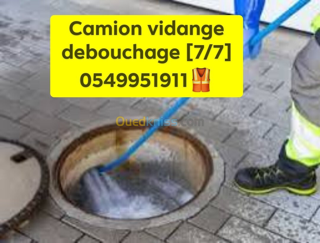 Camion debouchage vidange nettoyage de canalisatione 