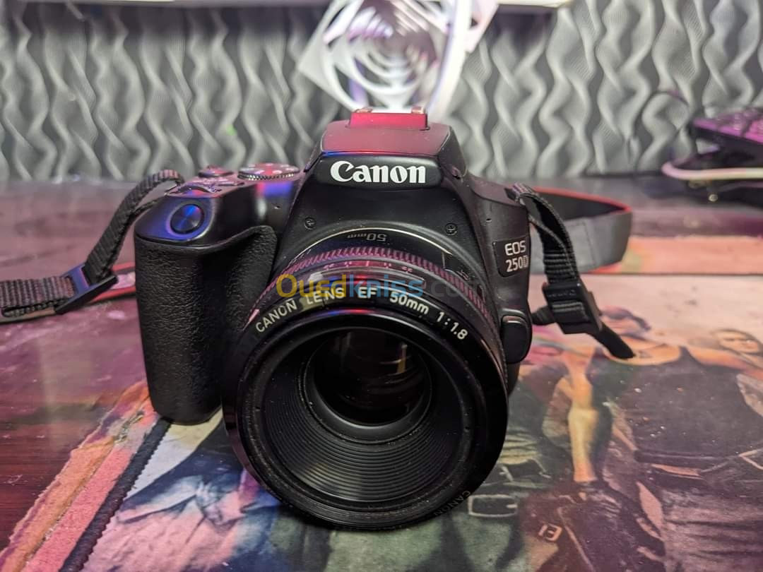 Canon 250D + lens50 mm + mic bm-3031