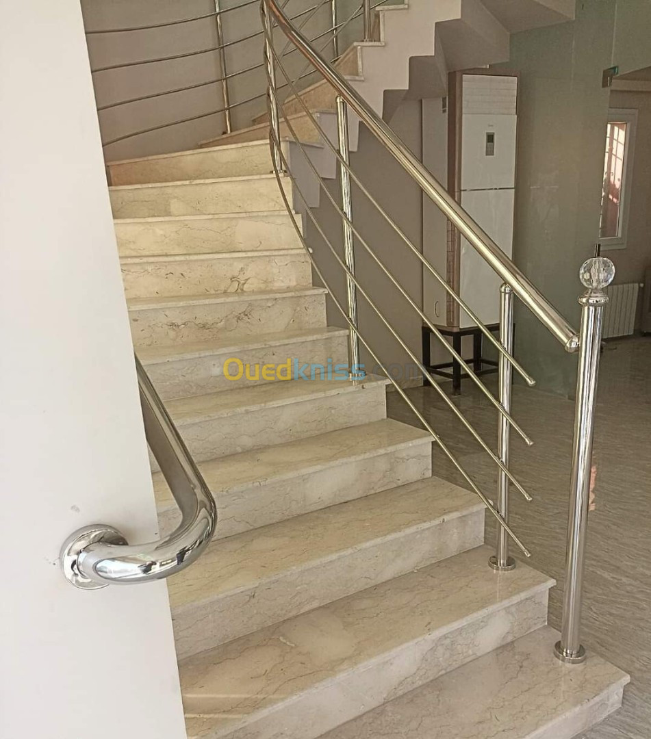 Rampe d'escalier en inox 