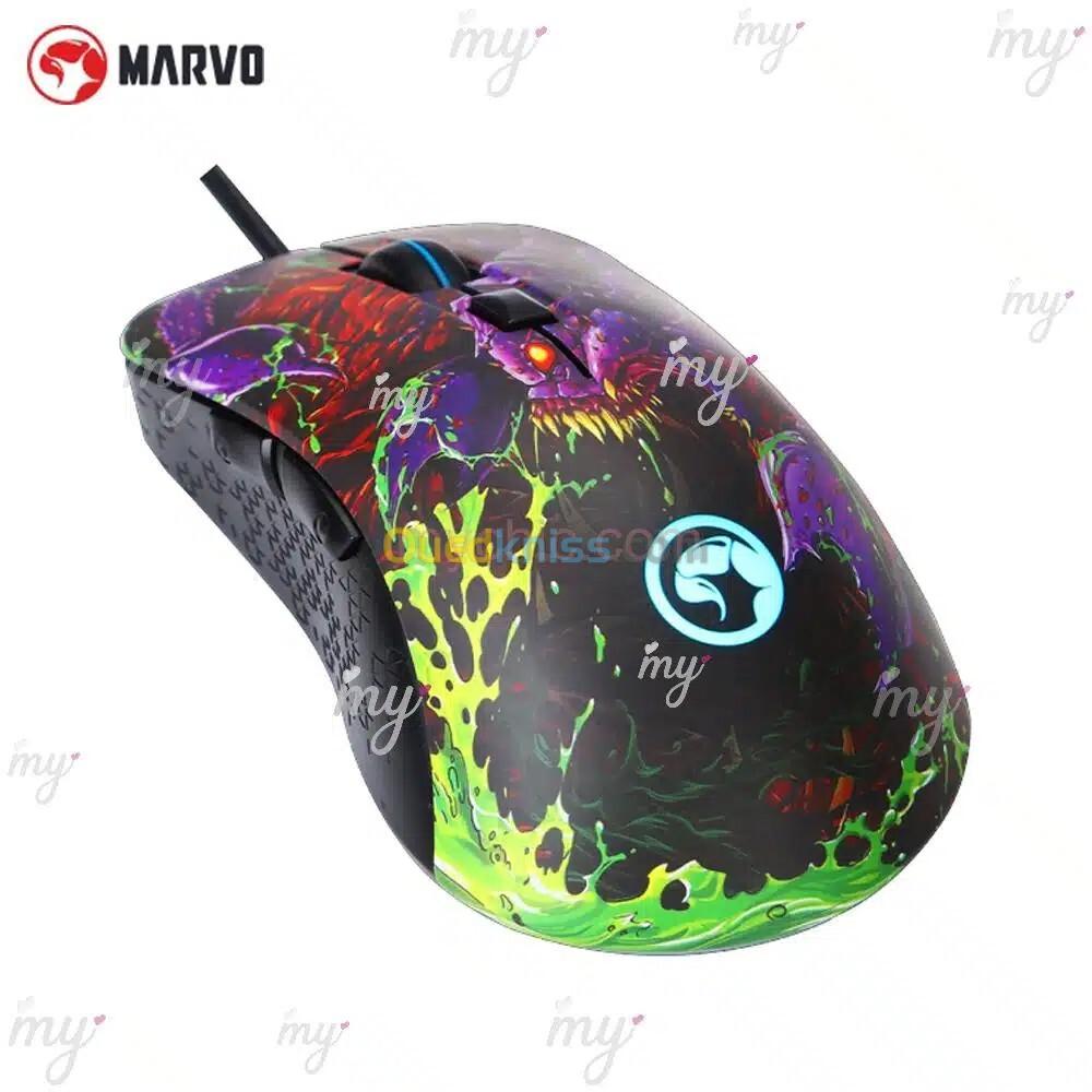 Kit Combo Gaming Souris + Tapis MARVO Scorpion G932+G20