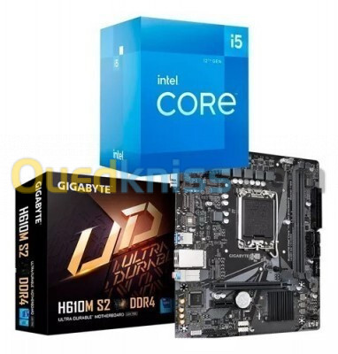 PACK INTEL I5-12400F + CARTE MERE GIGABYTE H610 MK DDR4