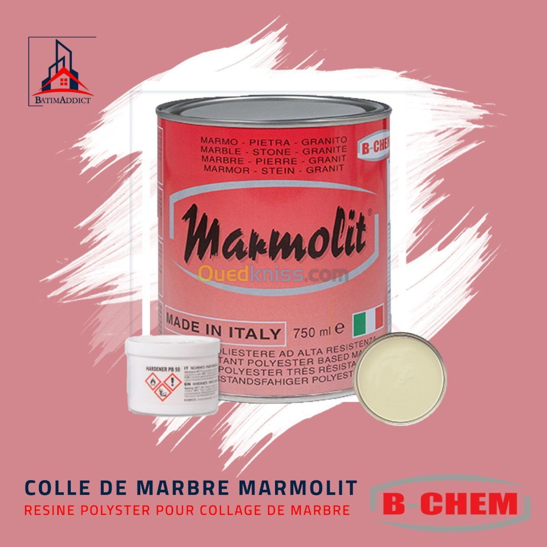 COLLE DE MARBRE MARMOLIT MADE IN ITALY 750 ML/ BLANC-BEIGE-GRIS