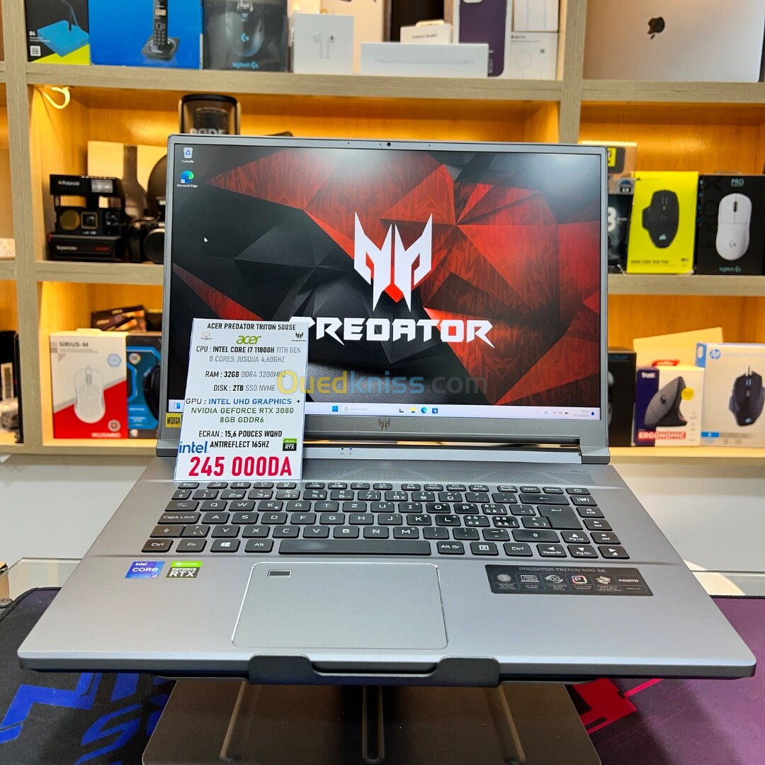 ACER PREDATOR TIRITION 500 SE I7 11800H NVIDIA RTX 3080 32GB RAM 2TB SSD ECRAN WQHD 165HZ