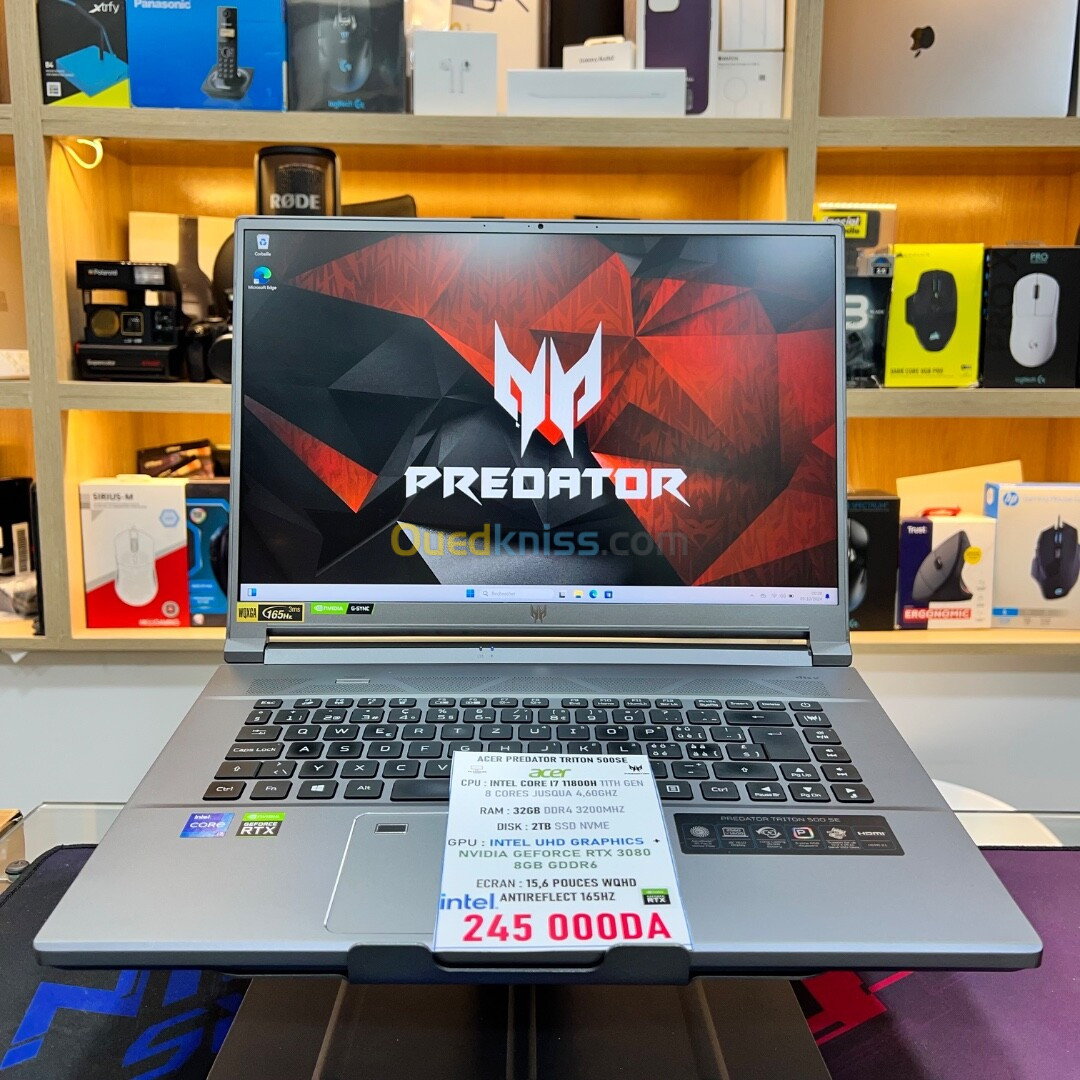 ACER PREDATOR TIRITION 500 SE I7 11800H NVIDIA RTX 3080 32GB RAM 2TB SSD ECRAN WQHD 165HZ