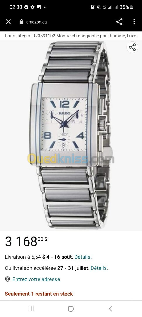 Montre de luxe rado distar original 