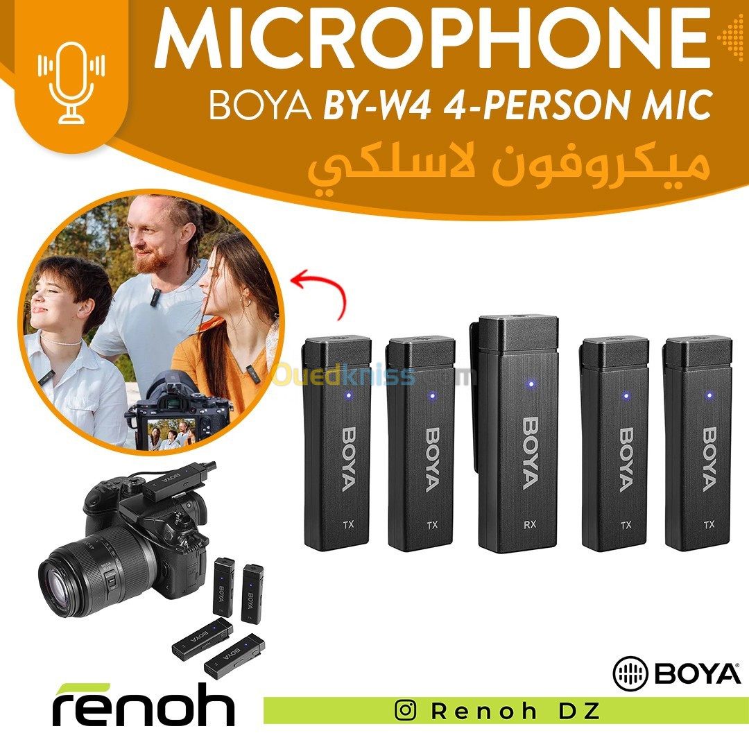 Microphone Sans-Fil BOYA BY-W4 / 4-Persons (4-TX/1-RX)