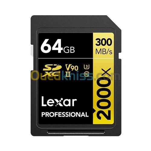 Carte Mémoire LEXAR 2000X SDXC 300MB/S GOLD 