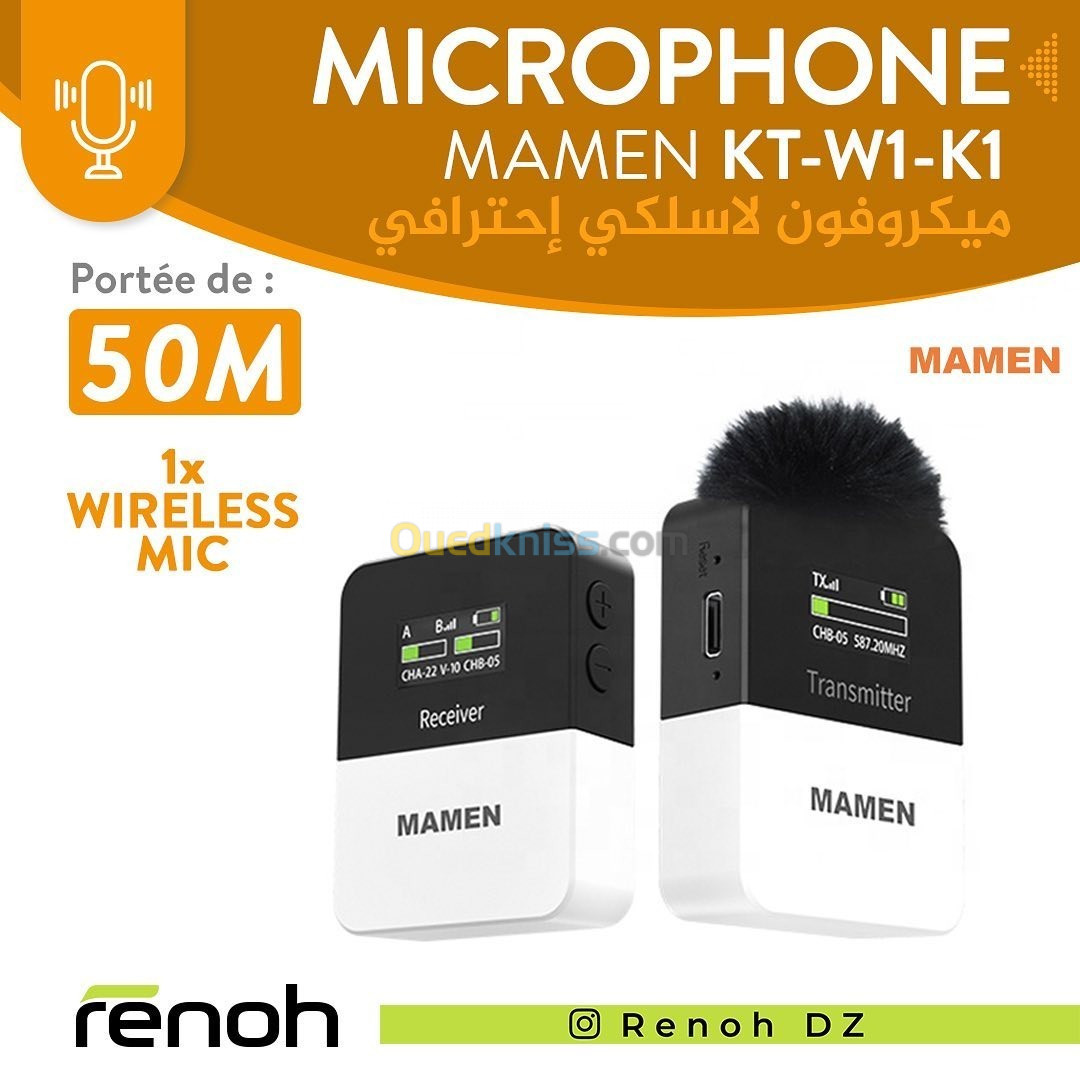 Microphone sans fil MAMEN KT-W1-K1