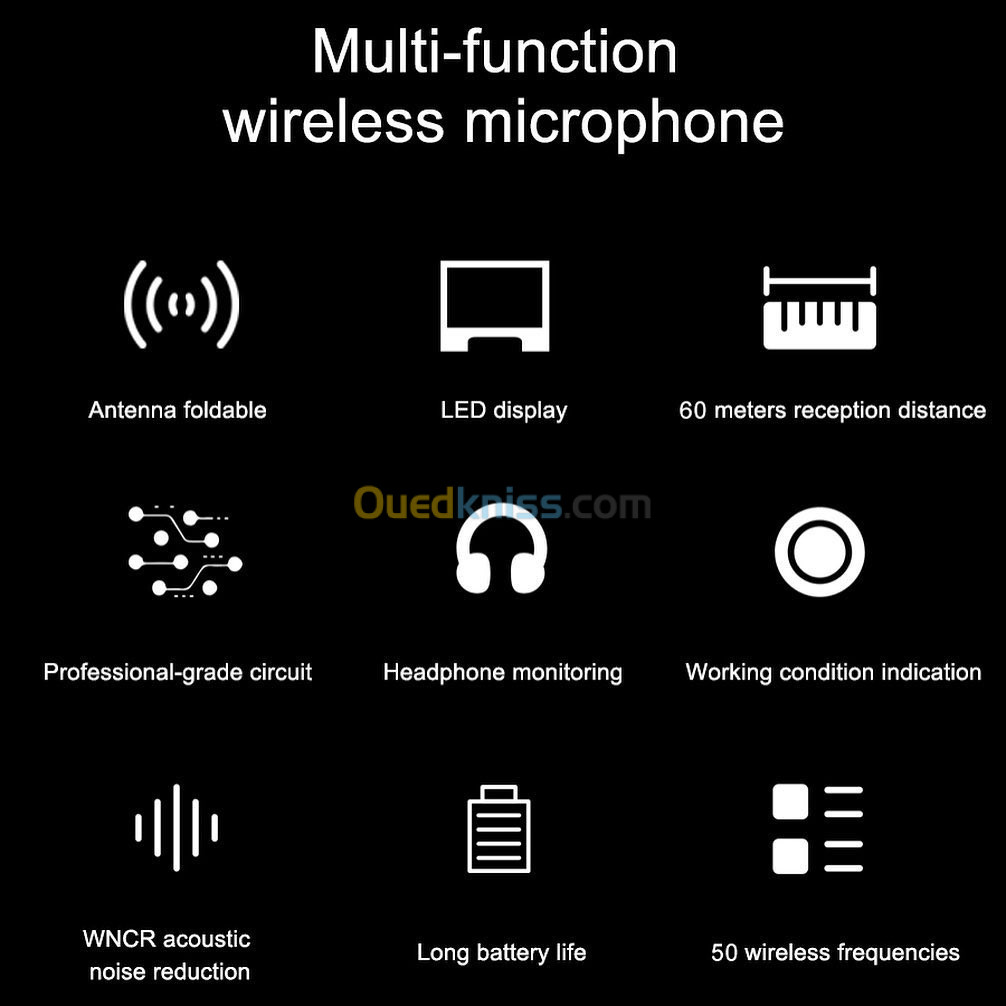 Microphone UHF sans fil MAMEN WMIC 01