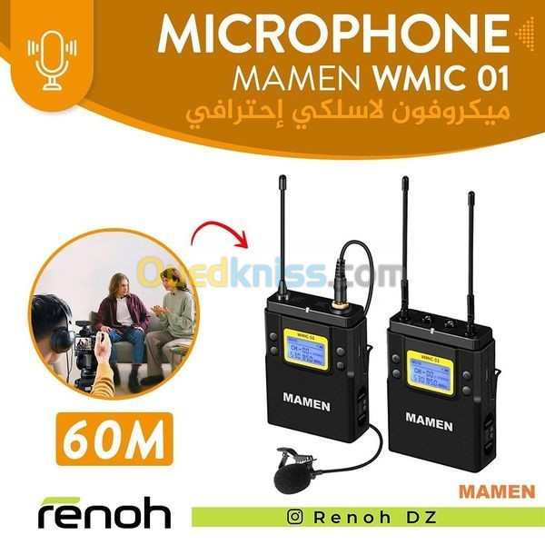 Microphone UHF sans fil MAMEN WMIC 01