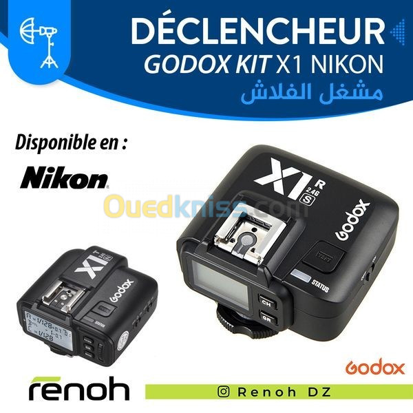 Godox X1 Flash Déclencheur Trigger Kit Emetteur avec Récepteur HSS 1/8000s i-TTL sans Fil 2.4G 